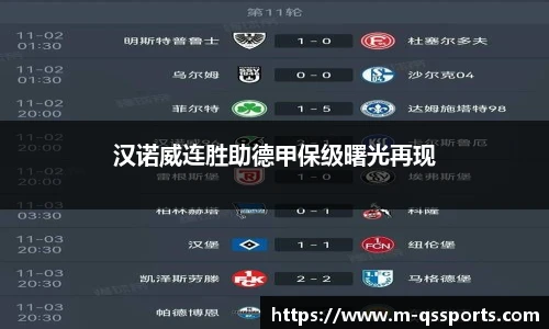 汉诺威连胜助德甲保级曙光再现